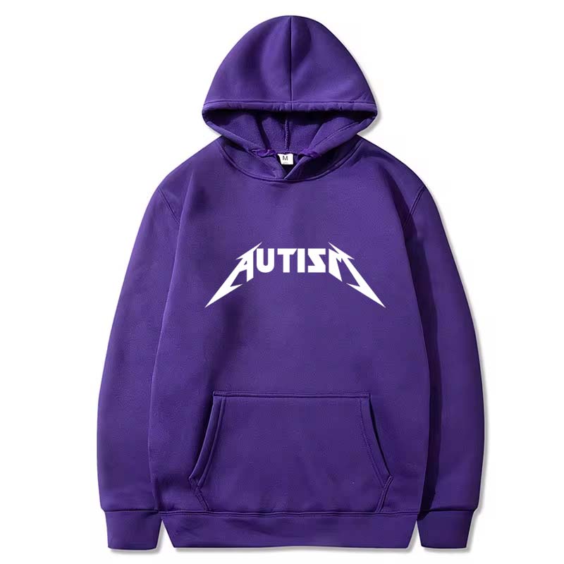 Autismus Metal Rock Meme Hoodie Top Herren Damen Mode Hip Hop Fleece Hoodie Übergroßer Pullover Winter Sport Sweatshirt für Herren