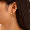 3pcs Stainless Steel Gloss C-shaped Earrings,Women's Gold Color High-quality Earrings,Trendy Geometric Jewelry Party Gift