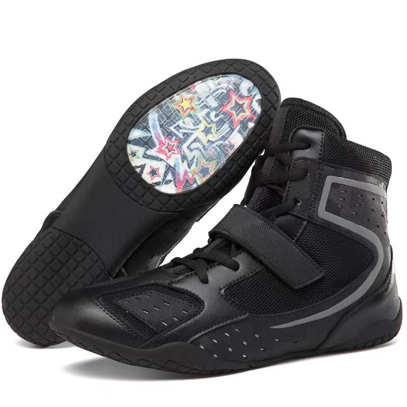 High Tube Professional Wrestling Boots for Men Women Breathable Sports Shoes Unisex Hard-Wearing Boxing Sambo Shoe