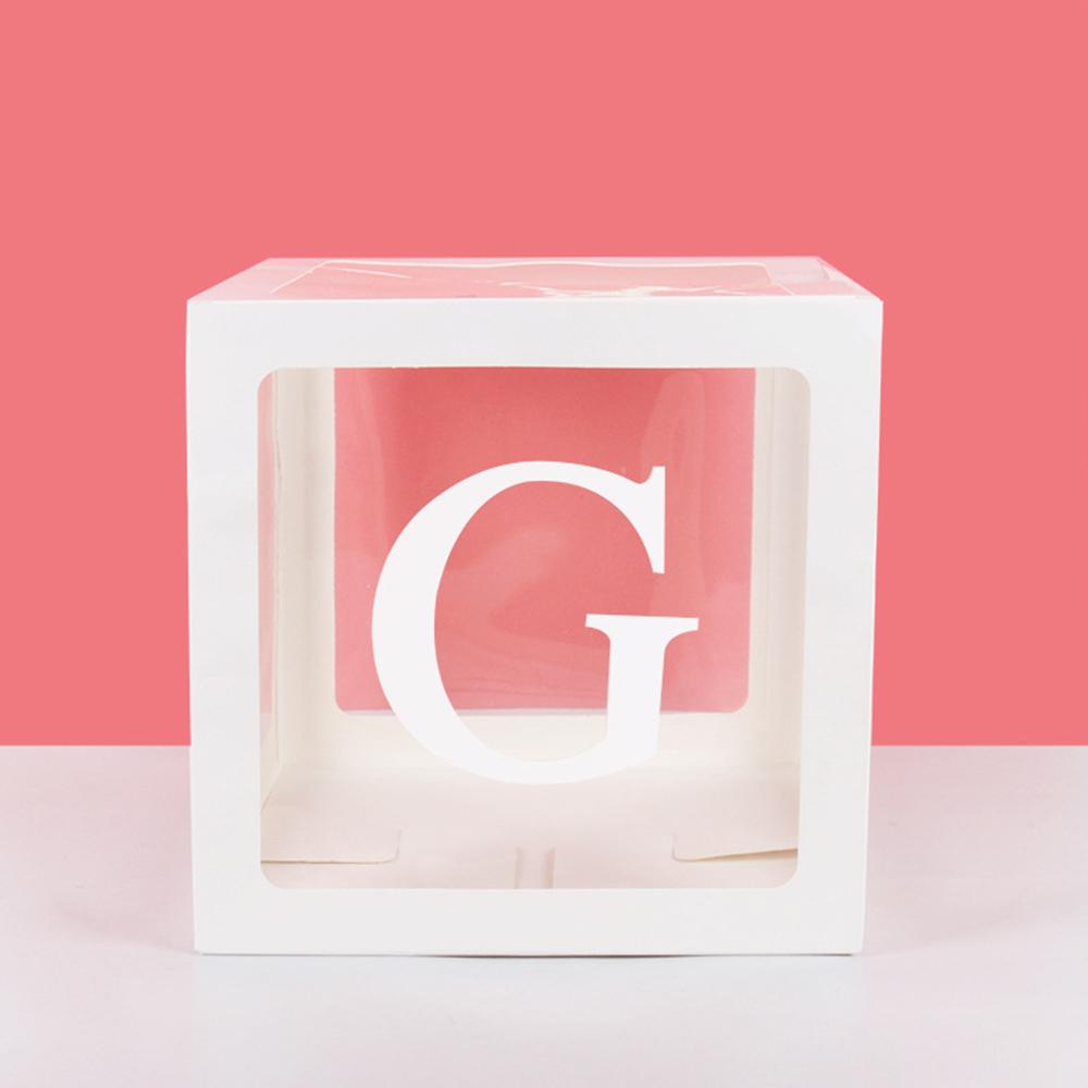 Runtow 1pc 25cm Transparent Letter Box ,Birthday Wedding Custom Name Balloon Box ,1st Birthday Party Decorations, Baby Shower