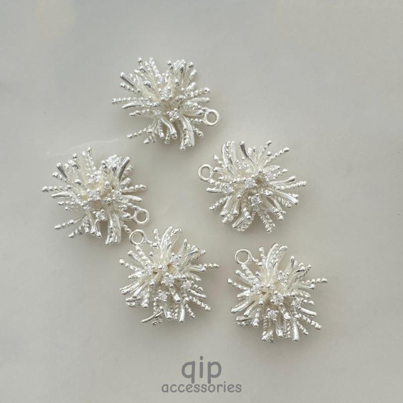 Dandelion Fireworks Necklace & Earrings Set - 18k Gold Plated, High Color Retention Jewelry with Micro-set Zircon.