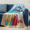 Santa Claus Beach Throw Blanket Christmas Holiday Coastal Home Decor Gift Tropical Summer Vacation Personalized Cozy Fleece Thro