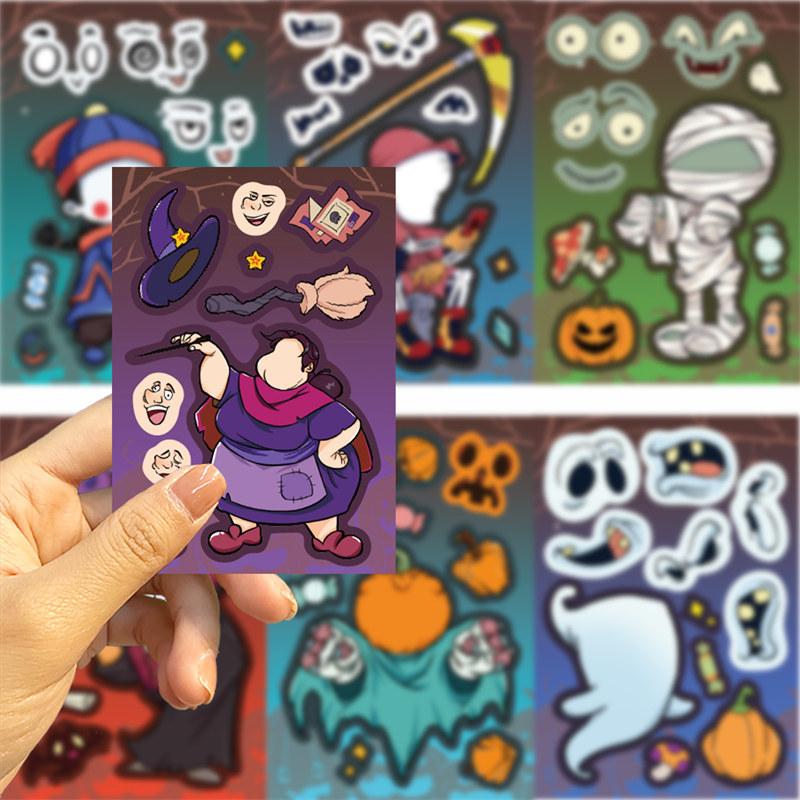 8 Sheets Halloween Stickers Waterproof Vinyl Zombie Vampire Pumpkin Demon Decals Sticker DIY for Water Bottle Laptop Luggage Skateboard Phone