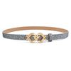 Fashion Bling Bling Sparkling Rhinestone Belt Versatile Glitter PU Leather Belt Luxury Brand Design Fox Buckle Belt Women