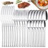 24pcs Cutlery Set Stainless Steel Tableware Knife Fork Coffee Spoon Dinnerware Dishwasher Safe Dinner Cutlery