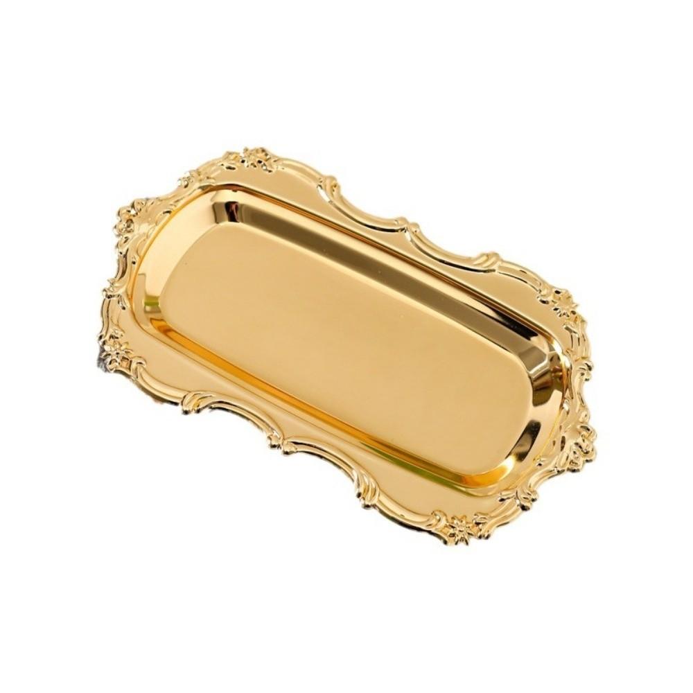 

Винтажный тисненый поднос в европейском стиле золото/серебро тарелка для десертов кафе блюдо для торта золотой