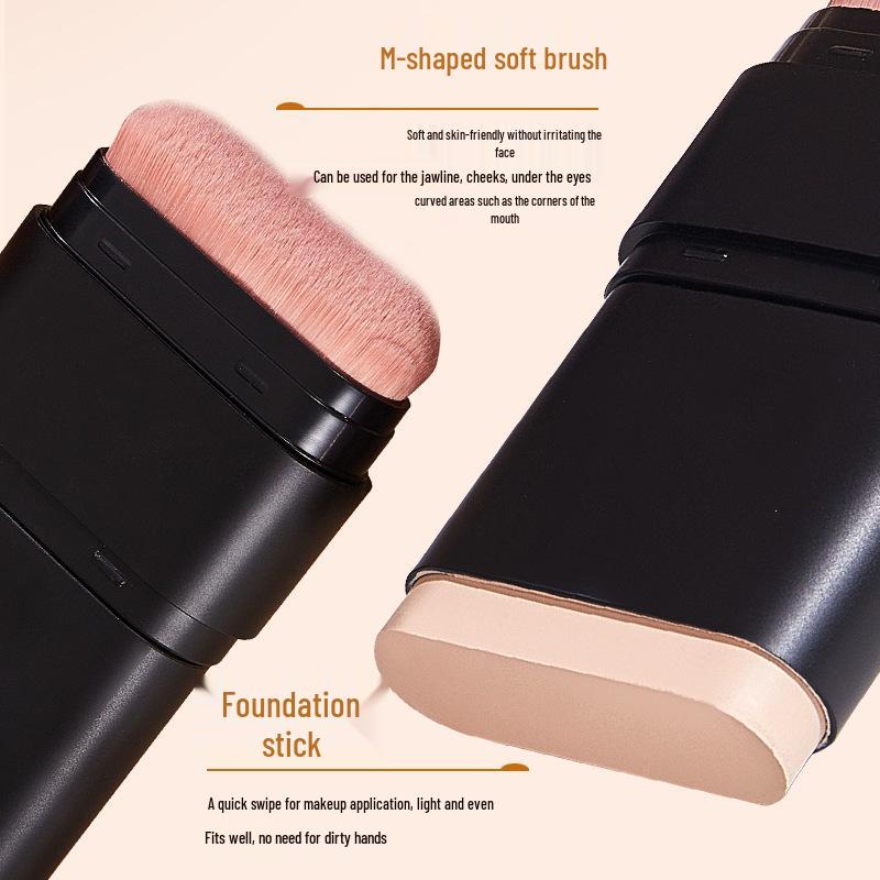 Lightweight Brightening Foundation Stick: Long-lasting, Smooth Coverage with a Natural Finish, Blemish-concealing, No Caking.