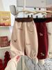 2026 Autumn Unisex Kids Cartoon Embroidered Bermuda Jogger Shorts