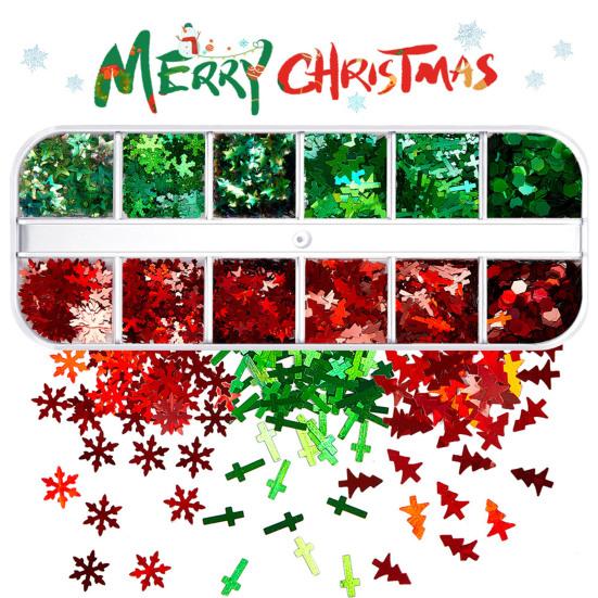 1 Box Nail Sequins Ultra-Thin Bright Color Mix Shape Wide Application Easy To Apply Decorative PET