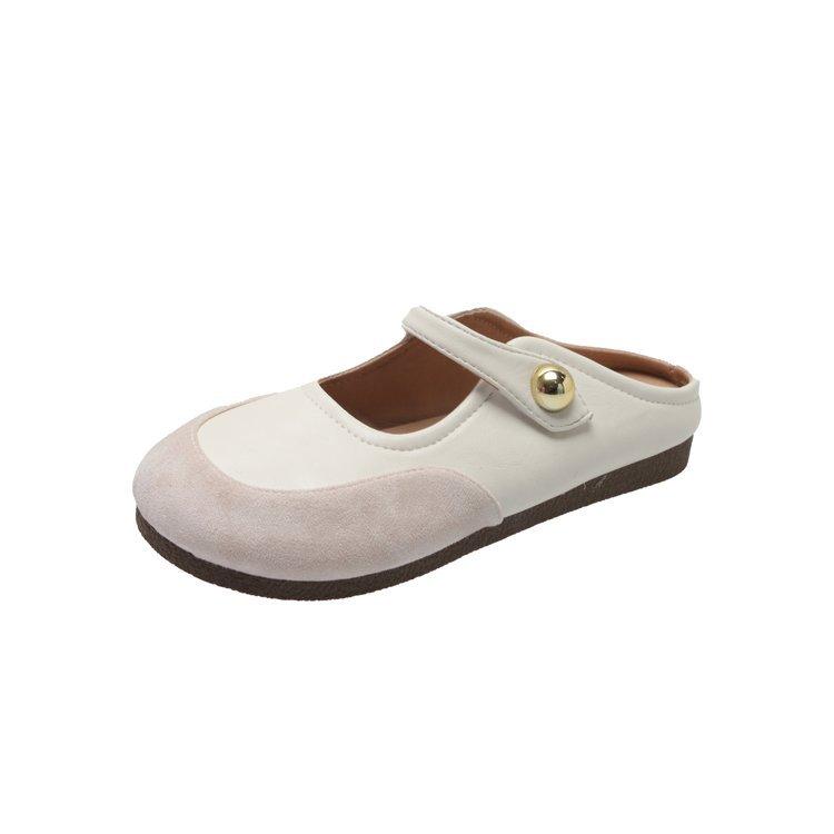 [Youshilai] Korean Version of Comfortable Outer Wear Bag Head Half Slippers Women's 2025 Spring New One-pedal Lazy Muller Shoes