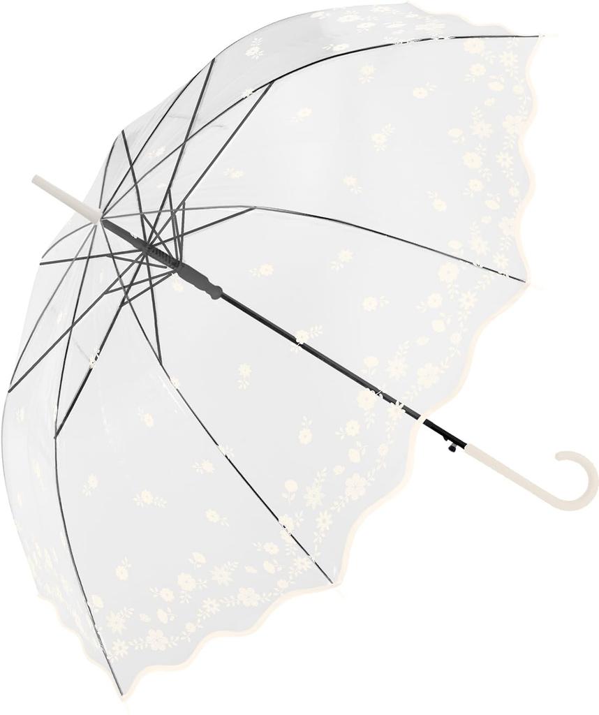 Vinyl Automatic Lace Flower 60cm [Nakaya] Women's Umbrella, Opening, Design, Ivory,
