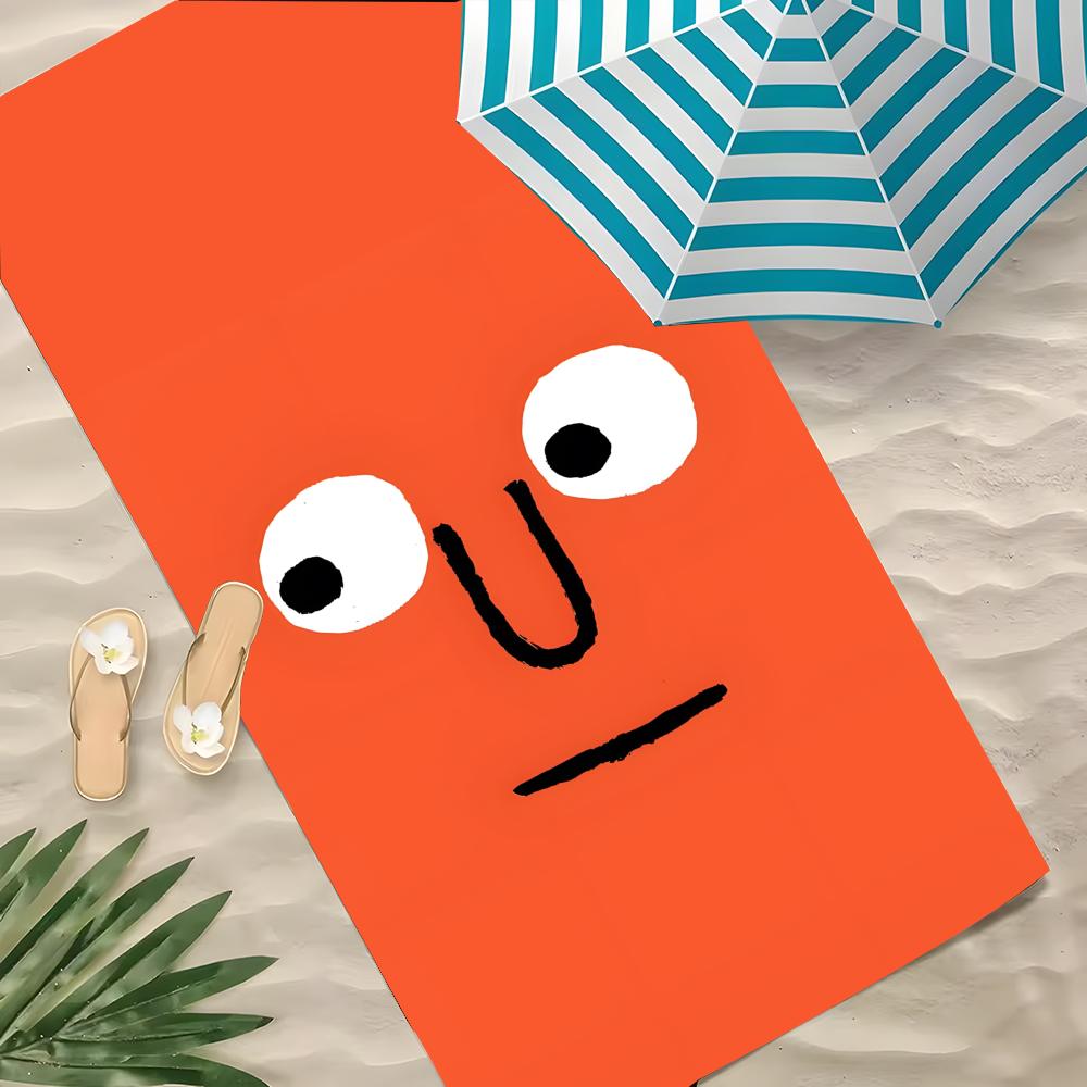J-Jean Jullien Towel Polyester Beach Towel Quick Dry Sand Free Bath Towel for Summer Pool Travel Vacation