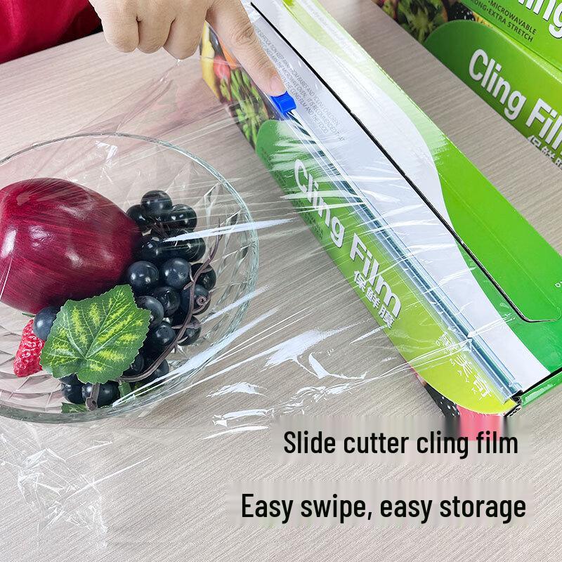 Slide Cutter Food Grade Cling Film Dispenser with 100M Roll