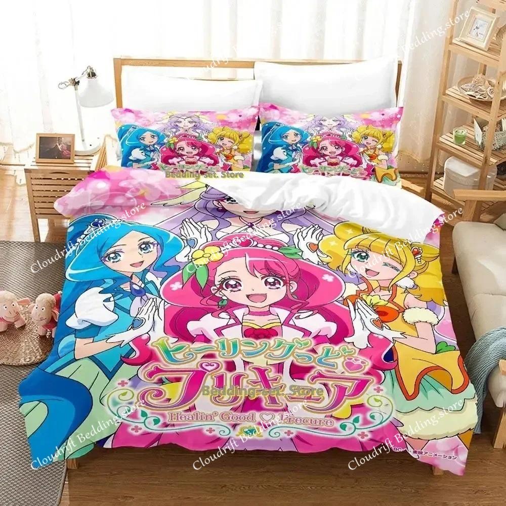 Anime New Pretty Cure Bedding Set Single Twin Full Queen King Size Bed Set Adult Kid Bedroom Polyester Duvet Cover Sets