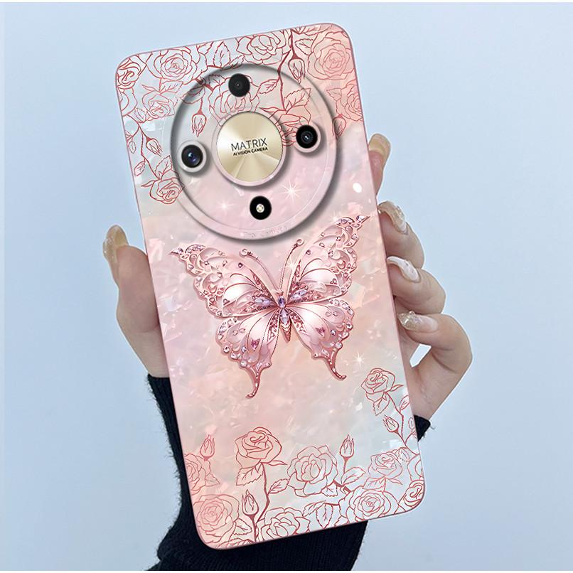 For Honor Magic5 Lite 5G Case Simplicity flower Silicone Soft Back Cases For Magic6 Lite 5G Cover Magic 5Lite 6Lite Bumper Shell