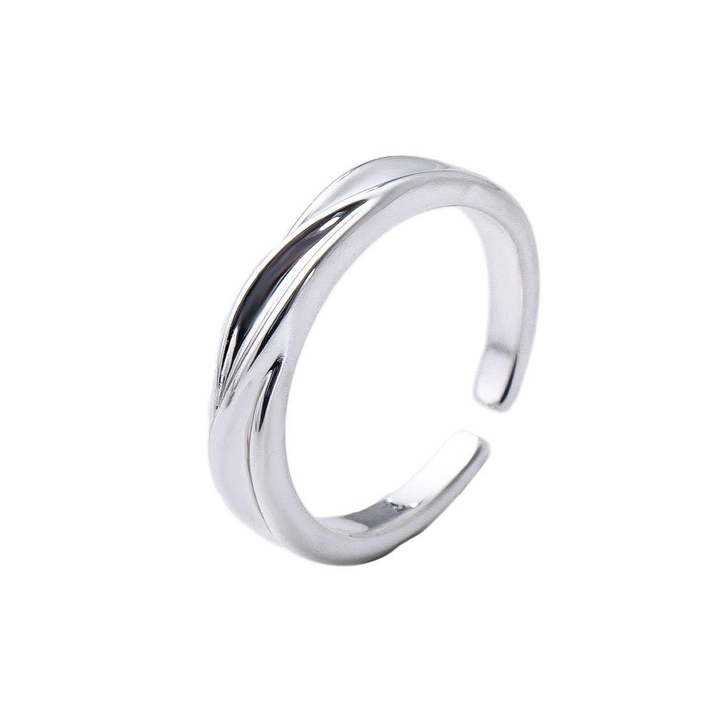 Simple Fashion Spiral Zinc Zinc Alloy Woman Men Fashion Jewelry Couple Ring Open Ring Finger Ring