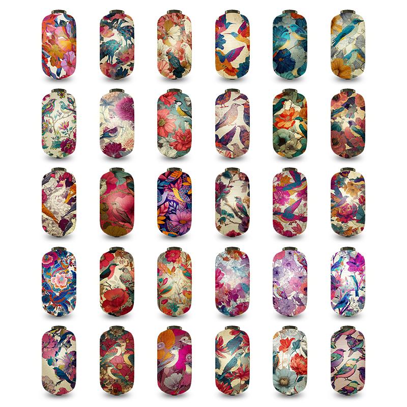 Japanese Style Cloth Lantern Retro Flower And Bird Art Pattern Lanterns Izakaya Sushi Shop Restaurant Holiday Party Decoration