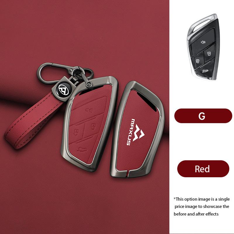 Zinc Alloy Leather Car Remote Key Cover Fob Case Protector Holder Shell For MAXUS G90 MPV MIFA 9 2022 Keychain Accessories