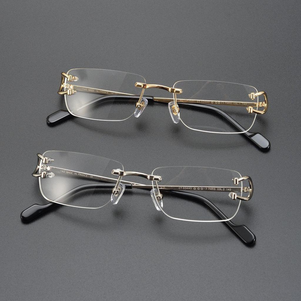 CT0344O Unisex Rimless Stylish Pure Titanium Myopia Eyeglass Frame