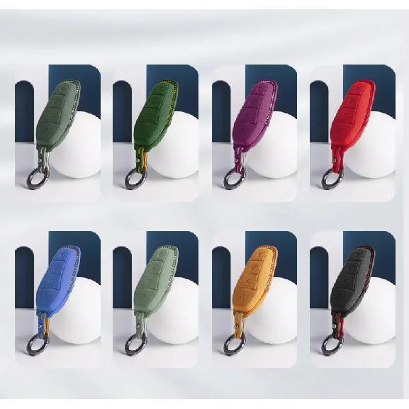 For BYD EA1 Han EV Qin Song Plus Dmi Yuan Plus Tang Atto 3 EV Car Key Case Accessories Styling Suede Leather Key Cover Keychain