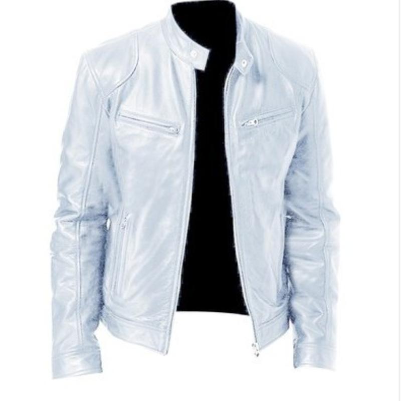 Jachetă din piele pentru bărbați la modă 2025 Jachetă din PU pentru motocicletă pentru bărbați Jachete slim Fit toamnă cu fermoar nou haină din piele rezistentă la vânt Îmbrăcăminte pentru bărbați