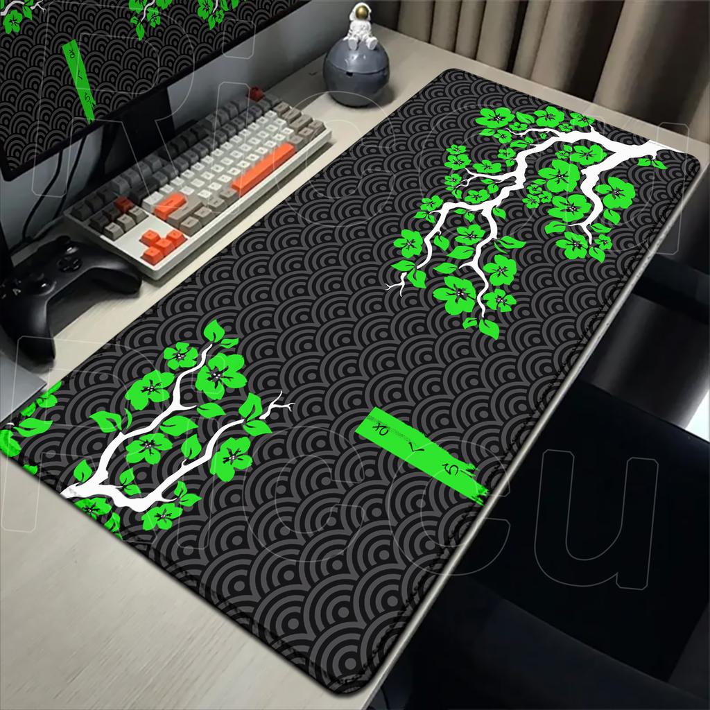 120x60cm Duża Podkładka pod Mysz Sakura Podkładka pod Mysz dla Gracza XXXL Mata pod Mysz Akcesoria Komputerowe Gumowa Mata na Biurko Fioletowa Wiśnia Maty pod Klawiaturę