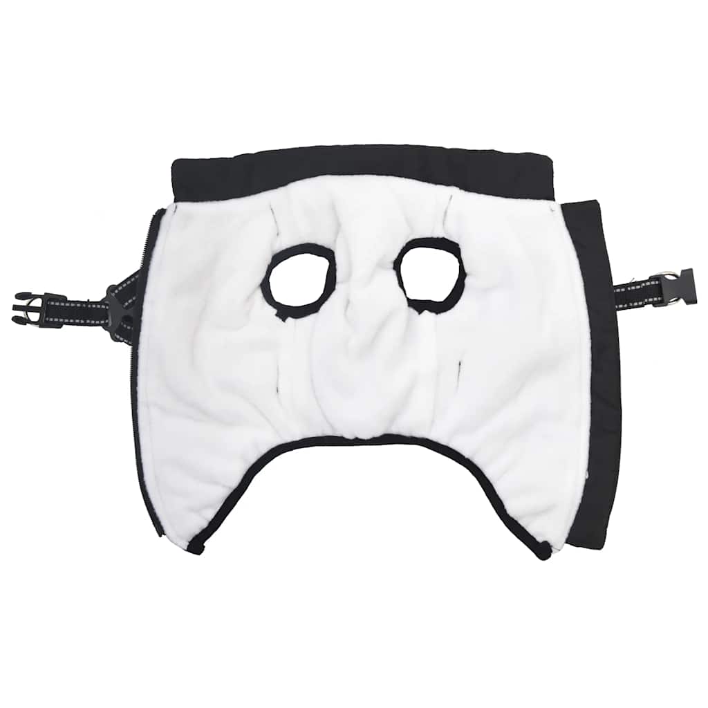 Dog Raincoat with Integrated Harness Waterproof and Reflective Black Size L28