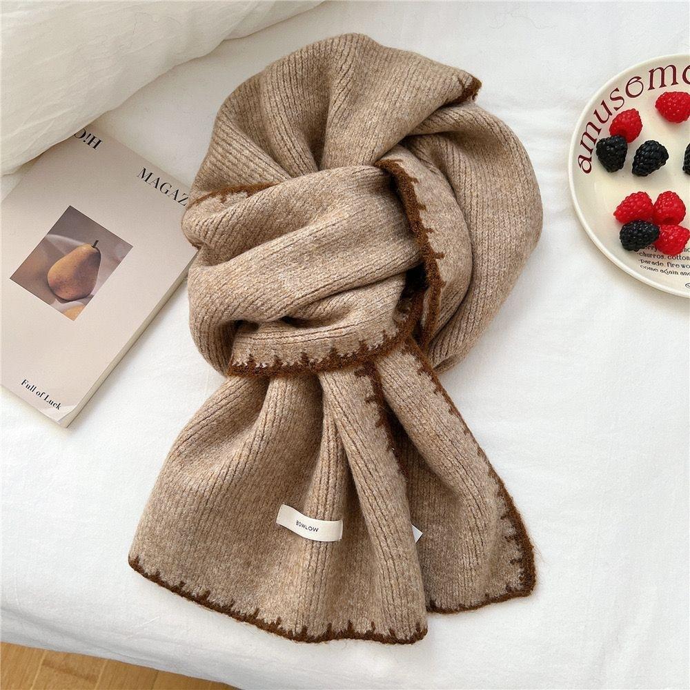Atmosphere blue coffee plaid scarf women's new warm versatile plaid scarf student couple thickened shawl