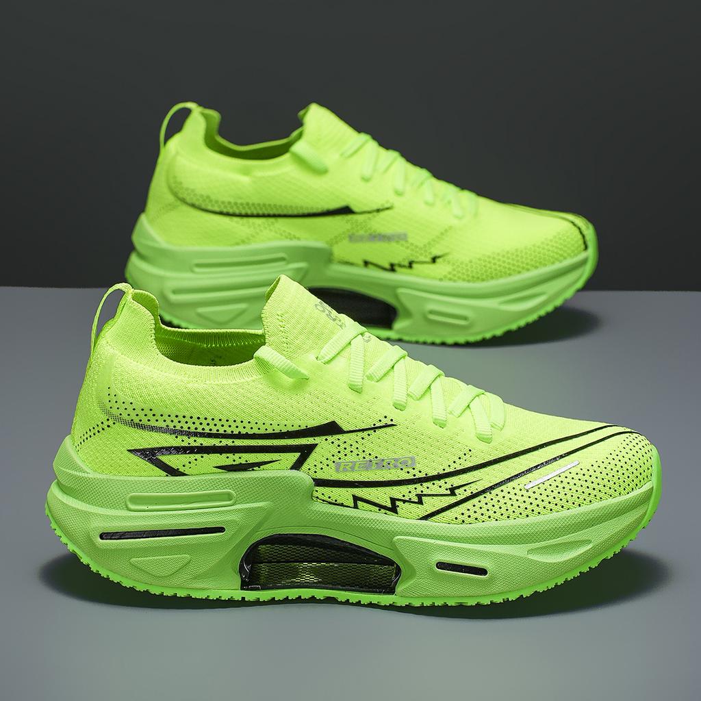 Paar Laufschuhe Atmungsaktives Mesh Dämpfung Rückprall Tennisschuhe Eng Anliegend Flach Bequem Schnürschuhe für Herren Damen