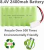 RC Battery 8.4V 2400mAh Rechargeable Ni-MH AA with Tamiya Plug – For RC Cars, Boats, Tanks, Power Tools, Appliances