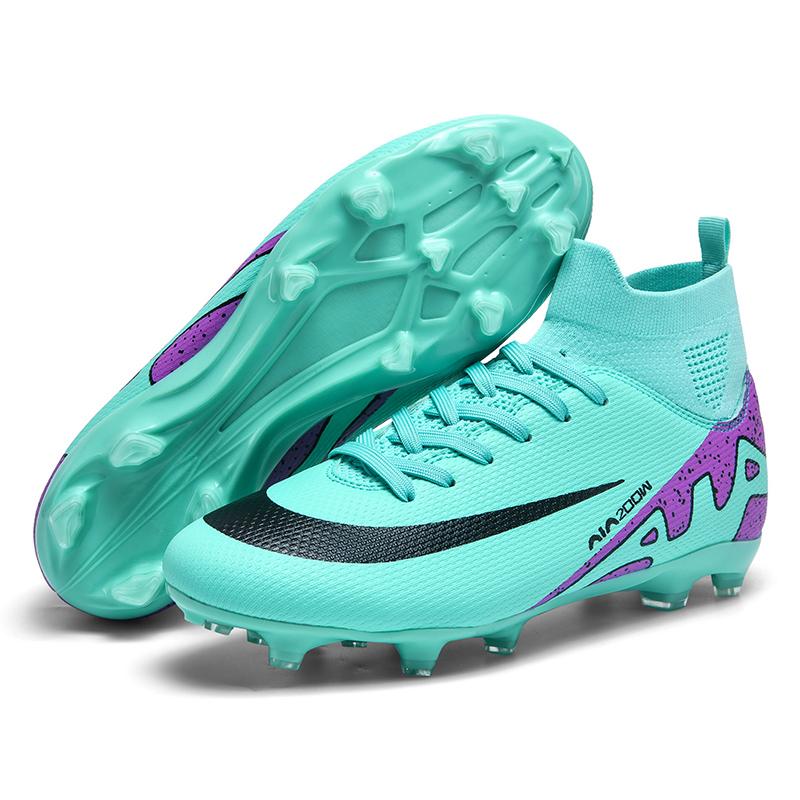 Unisex Football Boots Original Pink Women High Ankle Sports Shoes FG/TF Youth Cleats Professional Men occer Training Sneakers