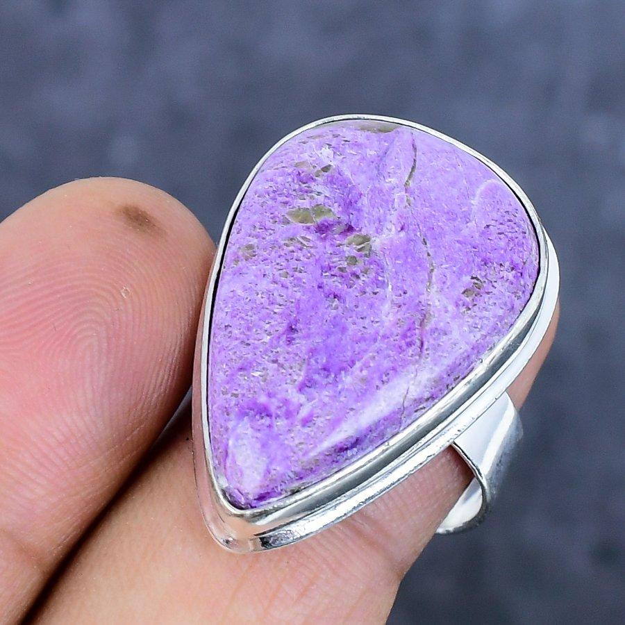 Purpurite Gemstone 925 Sterling Silver Jewelry Ring Size 8