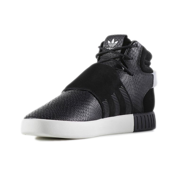 Adidas Originals Tubular Invader Strap Comfortable Non-Slip Durable Mid-Top Skate Shoes Men Sneakers Black BY3636