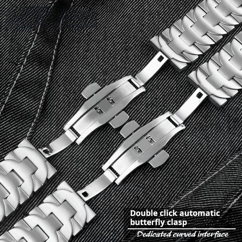 22mm 24mm Curved End Solid Stainless Steel Watch Chain for Panerai Strap PAM01441 PAM01316 PA111metal Watchband For Men Bracelet