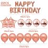 25pcs Balloons Set with Happy Birthday Banner Aluminum Foll Balloon Party Decoration Yard Office Home Birthday Decoration Props