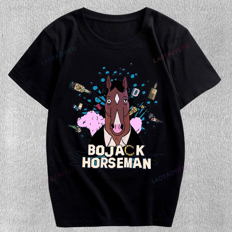 Bojack Horseunisex Graphic T Shirts Student Kids Oversided Cheap Polyester Streetwear Harajuku Shoujo Girl Style Unisex Clothing