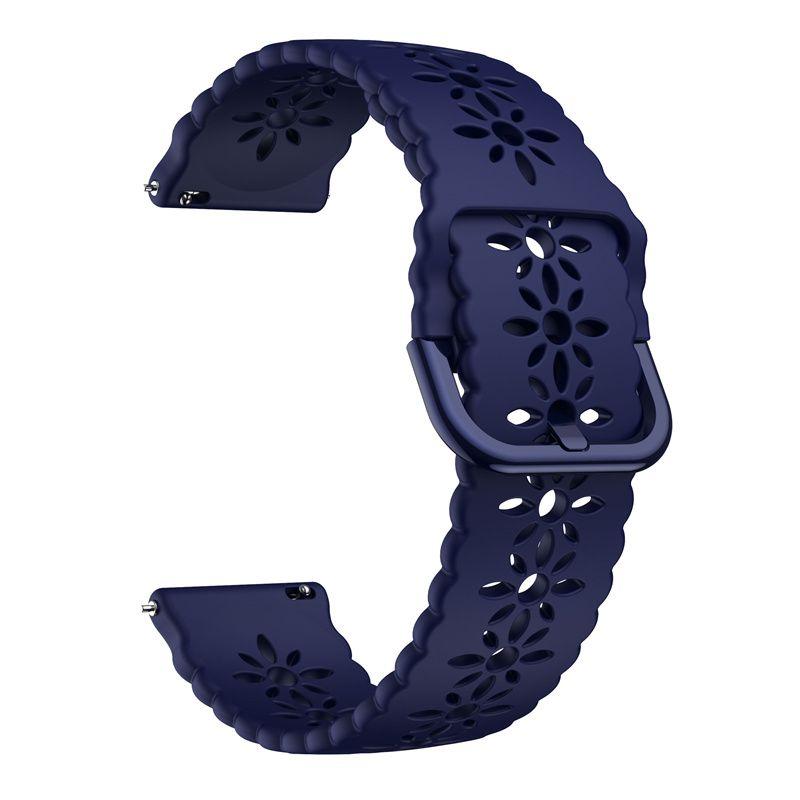 20mm 22mm Snowflake Pattern Hollow Silicone Replacement Strap for Sports Smart Watch Compatible with HUAWEI Watch Samsung Galaxy Watch Amazfit Watch