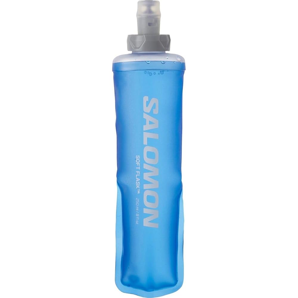 Salomon Soft Flask Hydration Bottle 250ml/8oz Foldable Portable Clear Blue