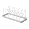 Yamazaki Under-Sink Extendable Pot Lid & Frying Pan Stand, White, Approx. W45-82 x D20 x H17.5cm, Plate, Kitchen Storage with Handle, Product Number: