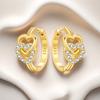 S925 Sterling Silver 18K Gold Double Heart Earrings Hoop Earrings Women Jewelry Original Trendy Anniversary Gifts