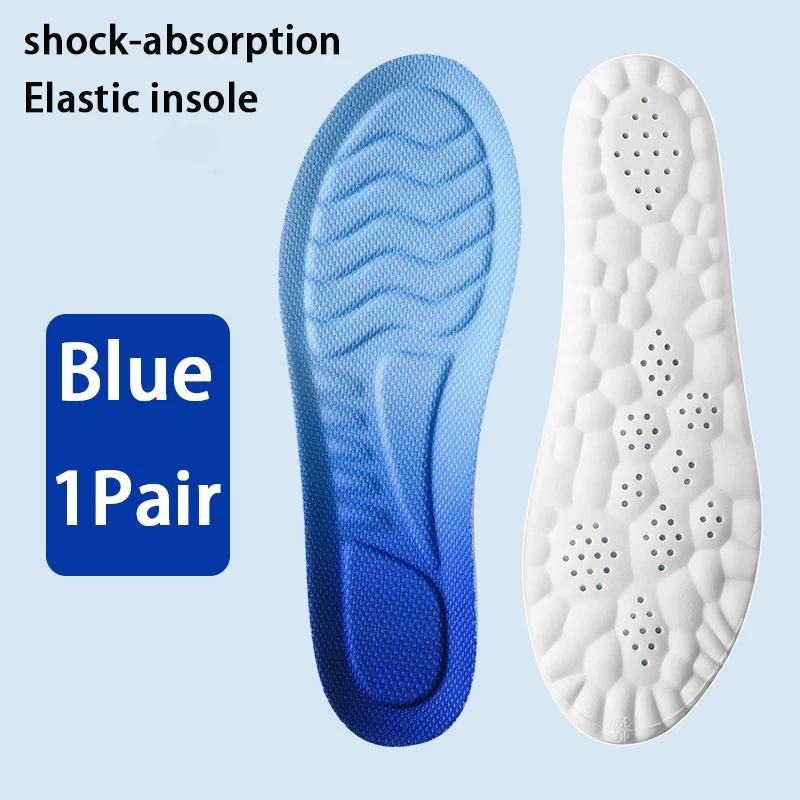 4PCS Soft Breathable Sports Insoles for Men & Women with Arch Support Shock-Absorbing Elastic Sneakersoles for Odor Resistance