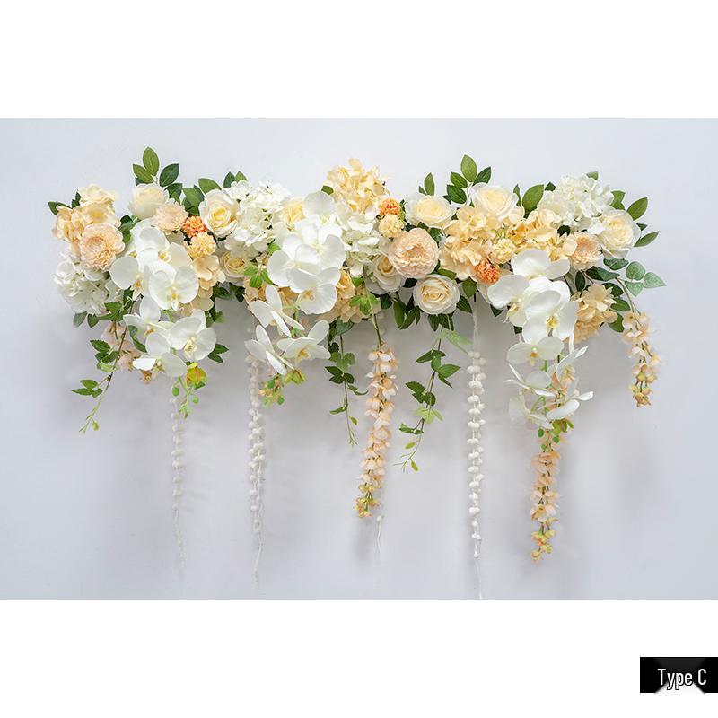 Golden Shower Flower Row Wedding Arch - Outdoor Wall Hanging Decoration