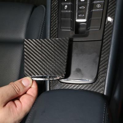 Real Carbon Fiber For Porsche 718 911 2012-2019 Car Central Control Storage Box Cover Panel Trim Frame Car Interio Accessories