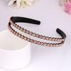 Simple Korea Double Row Rhinestone Plum Blossom Anti-slip Headband Headwear Head Hoop Hair Band