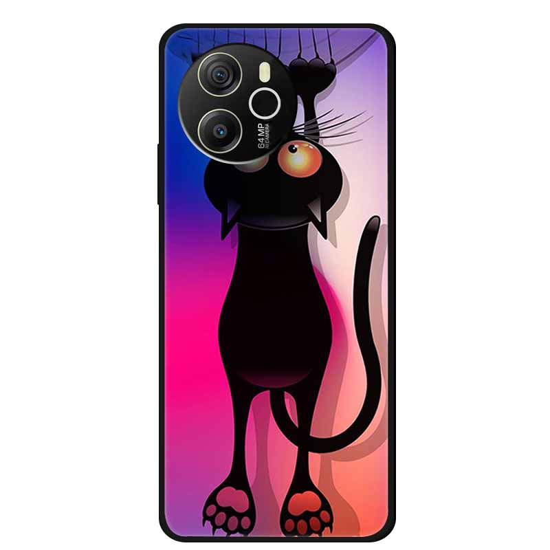 Für Blackview Shark 8 4G Hülle 6,78'' Cartoon Schwarzes Silikon TPU Weiche Handyhülle für Blackview Shark 8 Schutzhülle Para Shark 8 4G