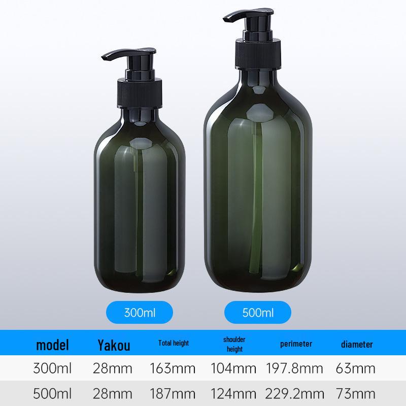 High-Grade PET Plastic Dispensing Bottle, Tea-Colored, 300ml & 500ml - Ideal for Lotion, Shower Gel, Shampoo