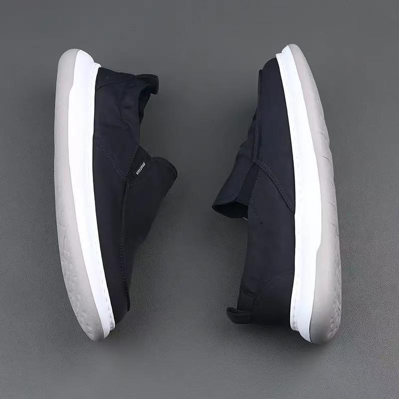 Men's shoes are breathable and comfortable in summer, deodorant canvas shoes, men's one-pedal cloth shoes, versatile thick-soled lazy casual board sh