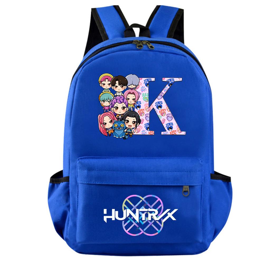 Mochila Estampada Caçadores de Demônios Kpop com 26 Letras Inglesas para Adolescente Estudante Menina Menino Mochila Escolar Bolsa de Livros Mulheres Grande Capacidade Bolsa de Viagem Presente para Criança Rucksak