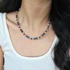 Niche High-end Versatile Lapis Lazuli Contrast Retro Baby's Breath Collarbone Chain Necklace Female Atmosphere Beaded Necklace
