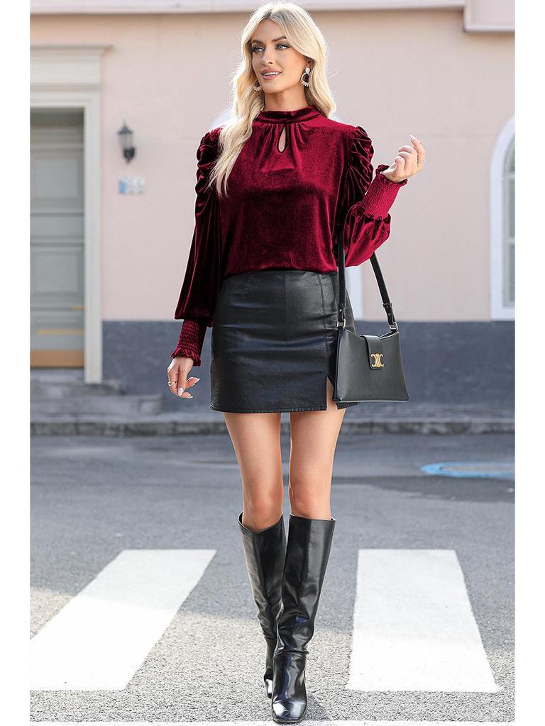 Eleganter europäischer Stil Samt Chiffon Plissierter Rollkragen Pullover für Damen - Herbst 2025 Kollektion